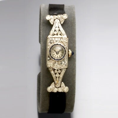 Reloj suizo para mujer platino diamante zafiro CA1915 Foto 1 de 4
