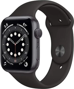 Apple Watch Series 6 44mm (GPS) Aluminum Gray Midnight Sport Band - Acceptable - Afbeelding 1 van 3
