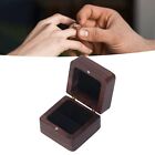 Wood Ring Box Retro Magnet Button Black Walnut Ring Box For Proposal Wedding Bhc