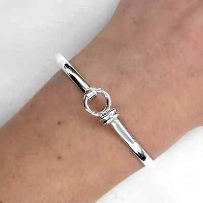 Solid 925 Sterling Silver Handmade Women Beautiful Gift Adjustable Bangle, M1429 - Image 1 of 4