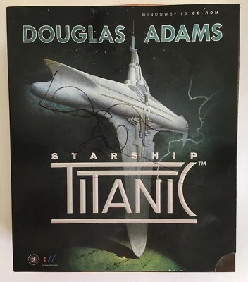 STARSHIP TITANIC SIGNED DOUGLAS ADAMS AUTOGRAPHED PC BOX RARE COLLECTIBLE 1997 - Image 1 of 4