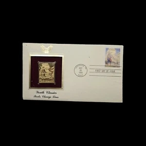 1993 The Adventures of Huckleberry Finn 22kt Gold GOLDEN FDC Cover replica STAMP - Picture 1 of 2