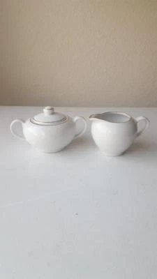 3 Piece Ten Strawberry Street, ltd. by MONNO WHITE and GOLD Creamer & Sugar Set - Image 1 of 4