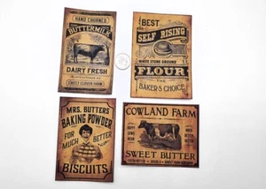 4-Primitive-Farmhouse-Country-Rustic-Grubby-Pantry-Kitchen-Farm-Labels-Stickers - Picture 1 of 1