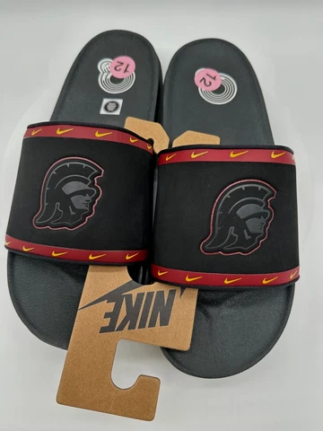 USC Trojans Slide Sandals Mens 12 Nike NCAA Offcourt School Slip On Shoes Black Cover