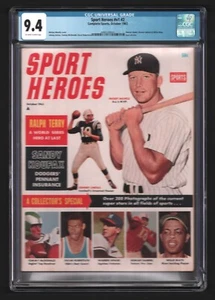 Mickey Mantle Sports Heroes Magazine October 1963 Newsstand CGC 9.4 READ - Picture 1 of 2