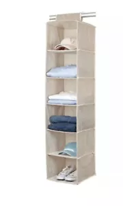 Hanging 6 Shelf Closet Organizer by Simplify Grey - Grey 12x12x 47.25 NEW - Picture 1 of 5