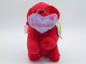 Animal Adventure Sweet Sprouts Plush Red Puppy Dog Purple Heart Kisses 8" - Picture 1 of 5