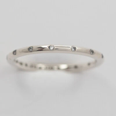 New Authentic Pandora Ring Droplets Multiple Size 190945CZ W Suede Pouch - Image 1 of 3