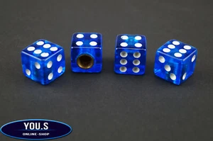 4 Pieces Blue Dice Valve Caps for Cars Car Truck Motorcycle - New - Picture 1 of 1