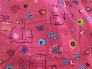 Pink kitty cat butterfly flannel pj Pants Shorts Capri 3 6 9 12 24 2 T 3T 4T 5 6 - Picture 1 of 1
