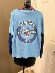 Disney Mickey Mouse The Original Blue Long Sleeve Shirt Boys Sz 7 Jumping Beans - Picture 1 of 2