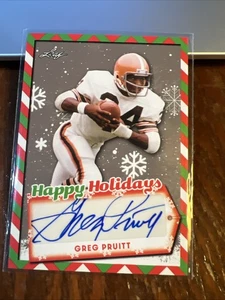 Greg Pruitt 2022 Leaf Holiday Packs Happy Holidays automático #HH-GP1 Cleveland Browns - Imagen 1 de 2