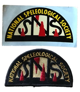 1960s NATIONAL SPELEOLOGICAL SOCIETY VINTAGE PATCH & WATER DECAL STUDY OF CAVES - Picture 1 of 3