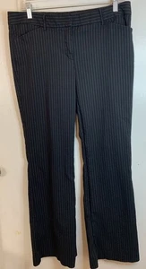 Express Editor Black Pants White Stripes Woman’s Size 10 - Picture 1 of 2