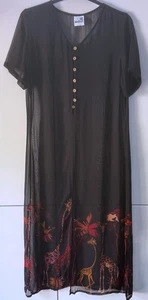 Phool Long Cardigan Cover Up Button Front Printed Size 14 - Picture 1 of 14