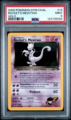 2000 Pokemon Gym Challenge Rocket's Mewtwo Holo Rare Card 14/132 Graded PSA 9 - Image 1 of 2