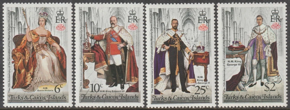 EDSROOM-21460 Islas Turcas y Caicos 342-345 MNH 1978 Monarcas Británicos Completos Foto 1 de 1