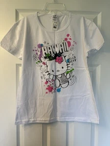 NWT Hello Kitty by Sanrio Hawaii Sketchbook Girls XL White T-Shirt - Picture 1 of 5