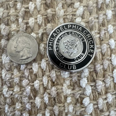 NUEVO PRG Duo Magnético Metal y Esmalte Pelota de Golf Marcador PHILADELPHIA CRICKET CLUB Foto 1 de 3