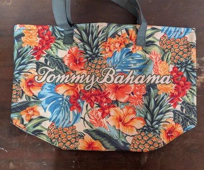 NEW 2025 TOMMY BAHAMA Beach Bag Tote Tropical 21 x 14 x 6 Floral Waterproof EDIT - Image 1 of 4