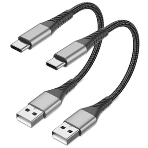 6 inch Short USB C Cable Fast Charging 2 Pack, 0.5ft A to 6 inch, Black  - Picture 1 of 7
