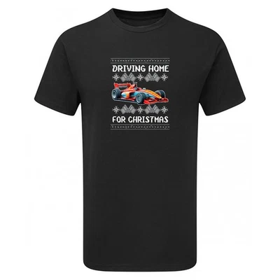 Driving Home For Christmas Racing Unofficial 1 Mens & Womens Tshirt F Motorsport - Image 1 of 2