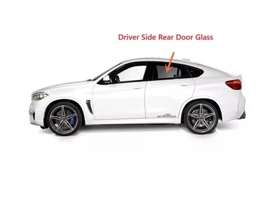 Fits 2008-2014 BMW X6 / X6M Driver Left Side Rear Door Window Glass Foto 1 de 2