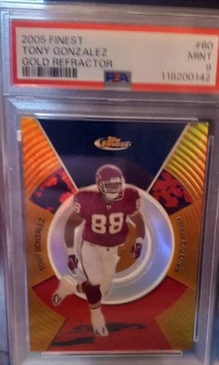 2005 Finest Tony Gonzalez  Gold Refractor PSA 9 #44/49 - Image 1 of 2