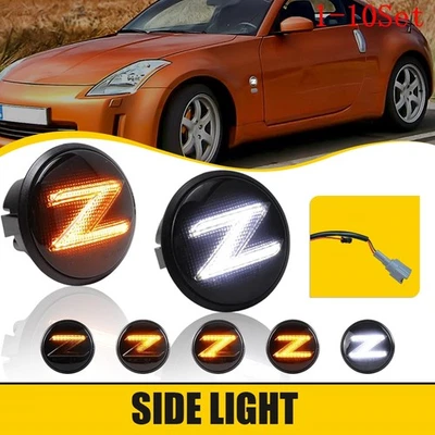 For 2003-09 Nissan 350z Z33 370Z 09-20 LED Side Marker Turn Signal Light 1-10Set - Image 1 of 4