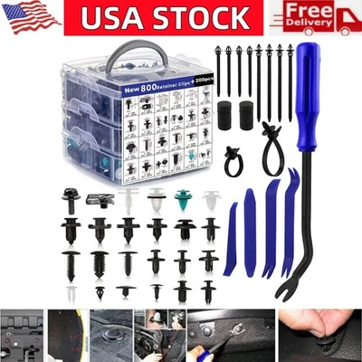 1000 piezas Retenedor de Coche SUV Sujetadores Empuje Borde Plástico Clips Pin Remache Kit de Parachoques Foto 1 de 4