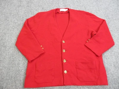 Suéter de punto St Croix para hombre XL rojo lana merino cárdigan blazer botones dorados Foto 1 de 4