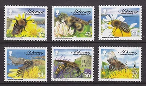 ALDERNEY 2009 BEES SET OF 6 U/MINT - Picture 1 of 1