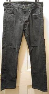 Vintage Levi's Jeans Black Denim Button Fly Made In Mexico 32×30 Straight - Picture 1 of 12