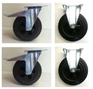 RÄDER 4 Stück VOLLGUMMIRÄDER RÄDERSET SCHWERLASTRÄDER GUMMIRAD 200mm Räder-200.4 - Bild 1 von 6