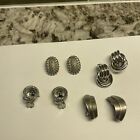 Lot Of 4 Silver Tone Costume Earrings Clip On Clip-On Mix 1 Signed Coro