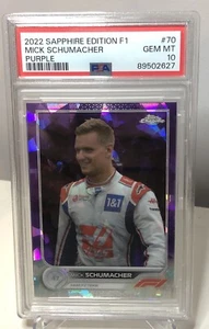 2022 Topps Chrome Formula 1 Mick Schumacher Sapphire Purple PSA 10 GEM MT - Picture 1 of 2