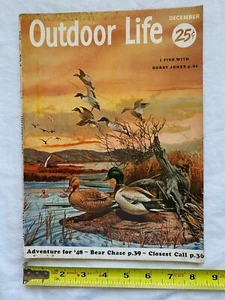 Outdoor Life magazine December 1954 Fishing Hunting Camping Survival - Picture 1 of 4