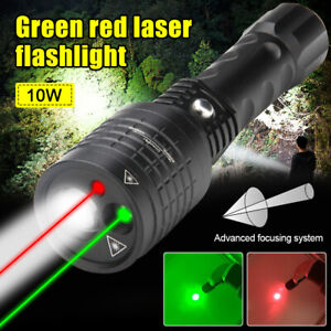 Green Red Lasers with Led Flashlights Torch Pointers Lights Hunting Rechargeable
