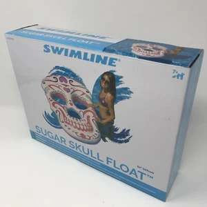 Swimline Giant Inflatable Sugar Skull Float Swimming Pool Island Raft 62 inches - Picture 1 of 3