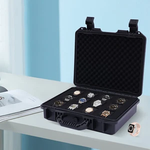 Watch Travel Case 12 Slots Watch Storage Box Hard Watch Organizer Protection - Picture 1 of 24