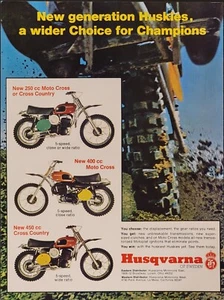 1973 Husqvarna 250 400 Moto Cross 450 Cross Country Motorcycle Print Ad - Picture 1 of 1