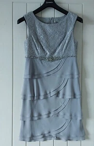 Eliza j Size 14 Grey Dress lacy top and jewelled embellishment and layered skirt - Picture 1 of 8