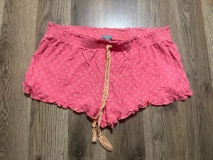 Aerie Shorts, Girl's Size Small, Pink, Orange, Tie Waist, Ruffled Details - Picture 1 of 10