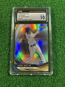 2020 Bowman's Best Bobby Witt Jr. Refractor RC TP-20 Royals CSG 10! RARE - Picture 1 of 2