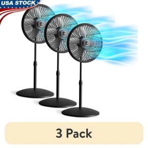 18 Inch Adjustable Pedestal Fan 3 Speed Oscillating Cooling Stand Fan Indoor Use - Picture 1 of 13