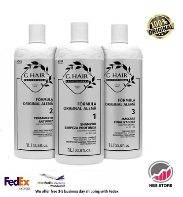 G.Hair Ghair German Brazilian Keratin 3-Step Kit - 3x1 Liter - Image 1 of 4