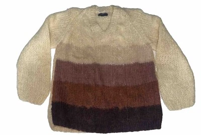 Vintage 1950s Puritan Sweater Hand Knit Italy Cable Wool Mid Century Sz M Tonal - Image 1 of 4