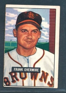 1951 Bowman #280: FRANK OVERMIRE New York Yankees HIGH # SP ~ VG-EX to EX - Picture 1 of 2