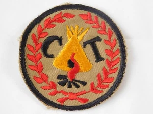 Vtg 1940s Boy Scout BSA OA Indiana CAMP TEPICON Cut Edge Tweed Patch - Picture 1 of 5
